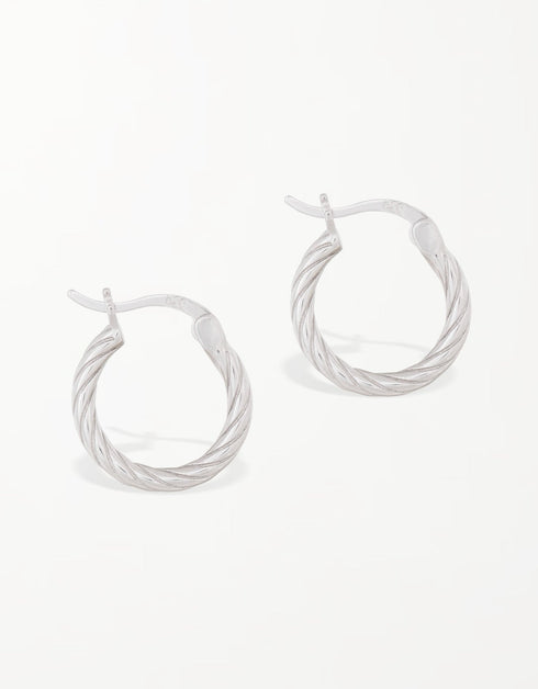 Twisted Elegance Hoop Earrings: Handcrafted Sterling Silver